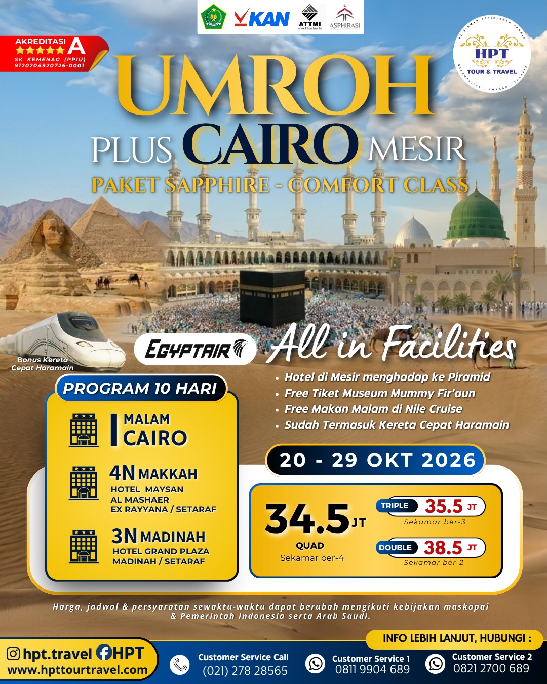 hpttourtravel-UMROH PLUS CAIRO (MESIR) 1448H - PAKET SAPPHIRE COMFORT CLASS